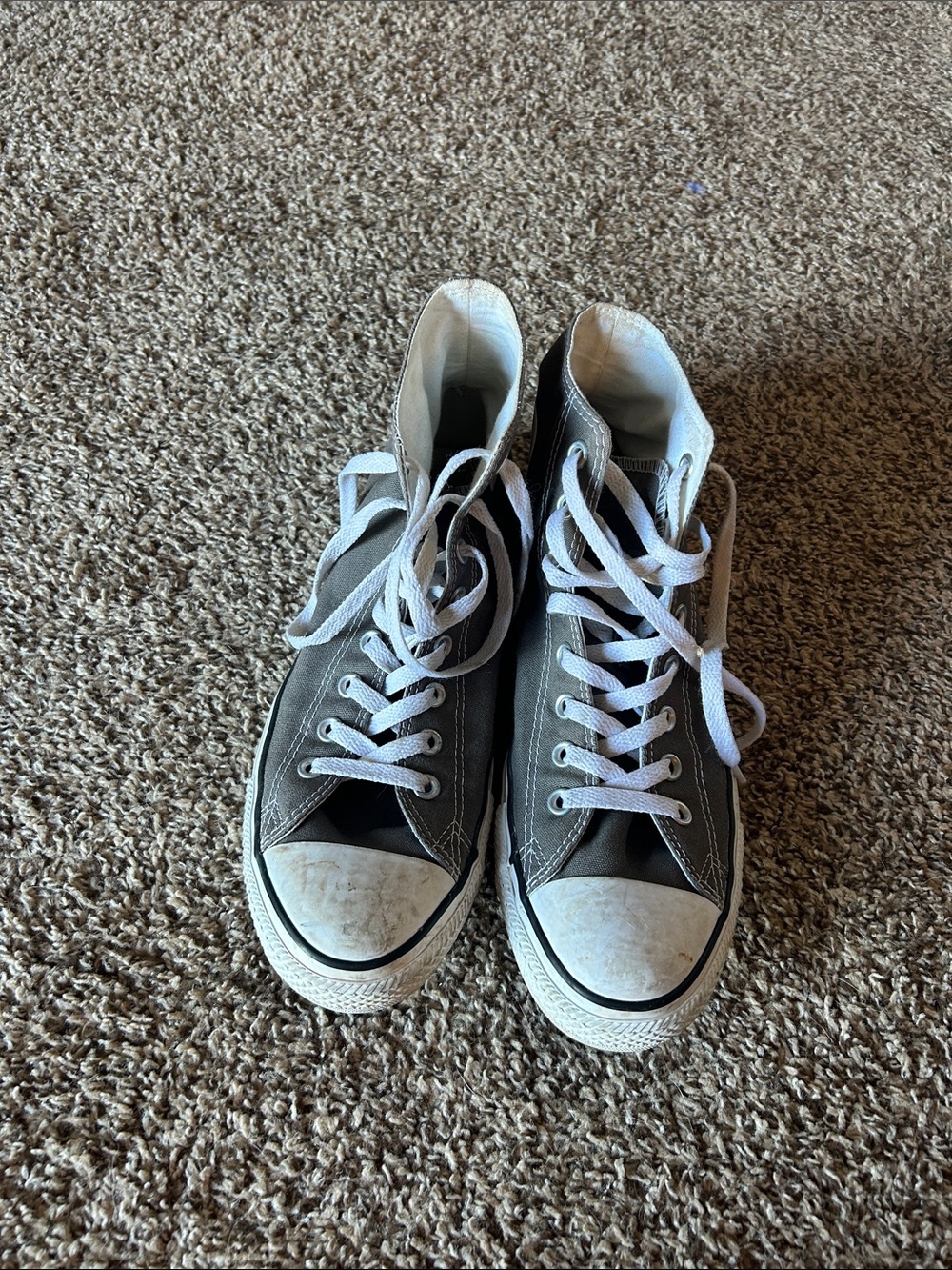 Converse Canvas High Tops - Gray and White - Picture 3 of 5